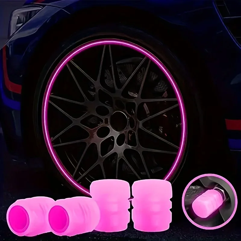 For Maserati 4pcs Luminous Valve Stem Cap, Universal Car Fluorescent Valve Stem Cap, Luminous Valve Stem Cap view 5