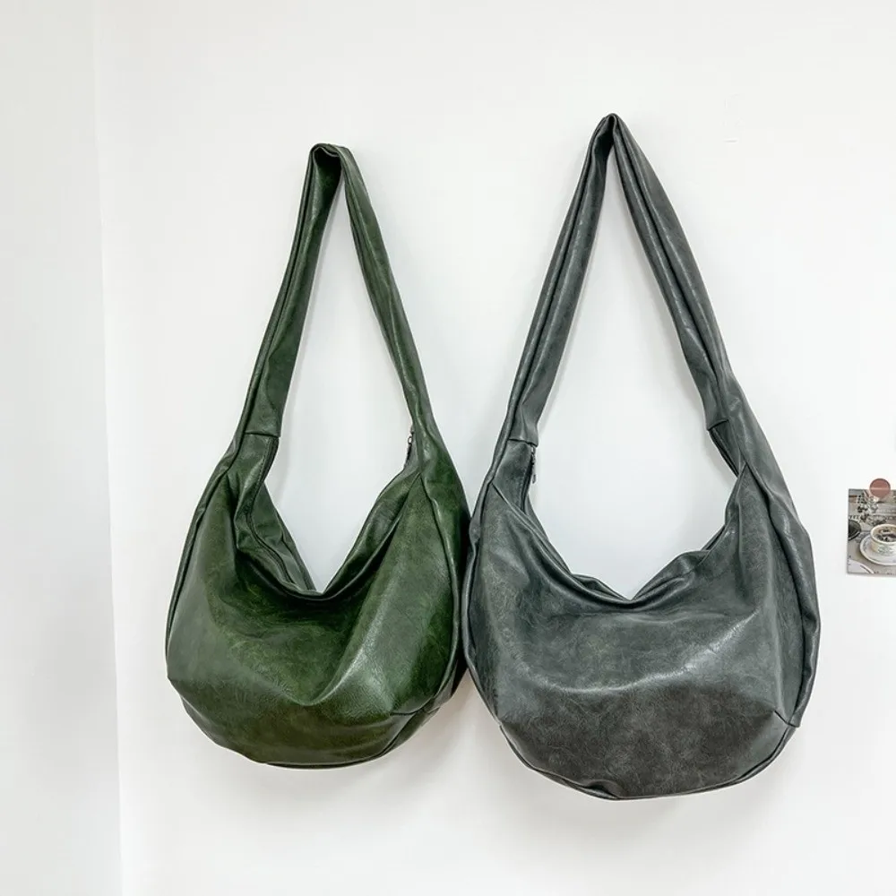 حقيبة كتف من جلد البولي يوريثان على الطراز الياباني متعددة الوظائف ملابس الشارع عادية حزمة الصدر سعة كبيرة حقيبة زلابية الذكور الرائعة يومياً #2