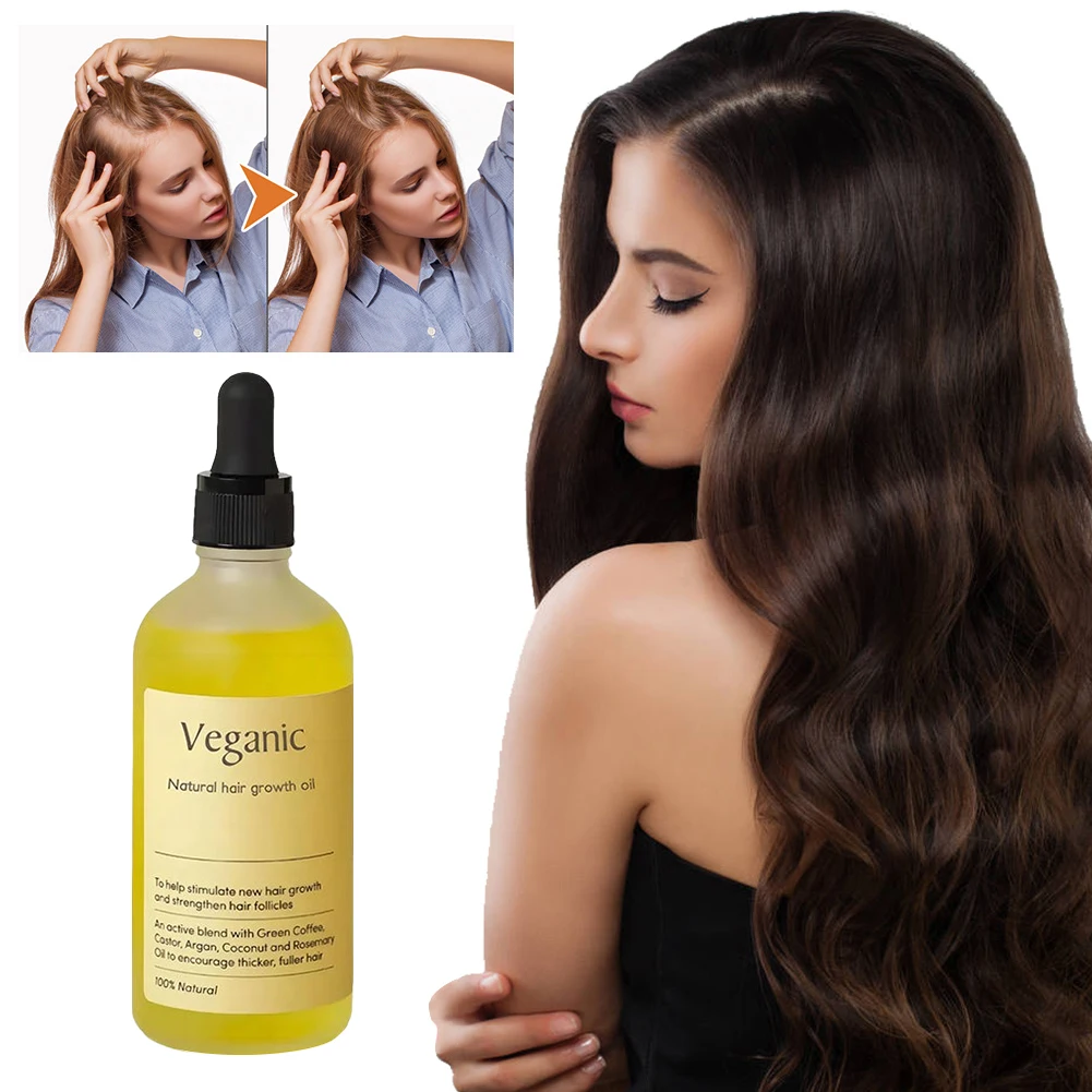 Natural Hair Growth Oil 60ml Dense Smooth Repair Hair Oil Improve Split Dryness Moisturizing Nourishing Oil for Dry Damaged