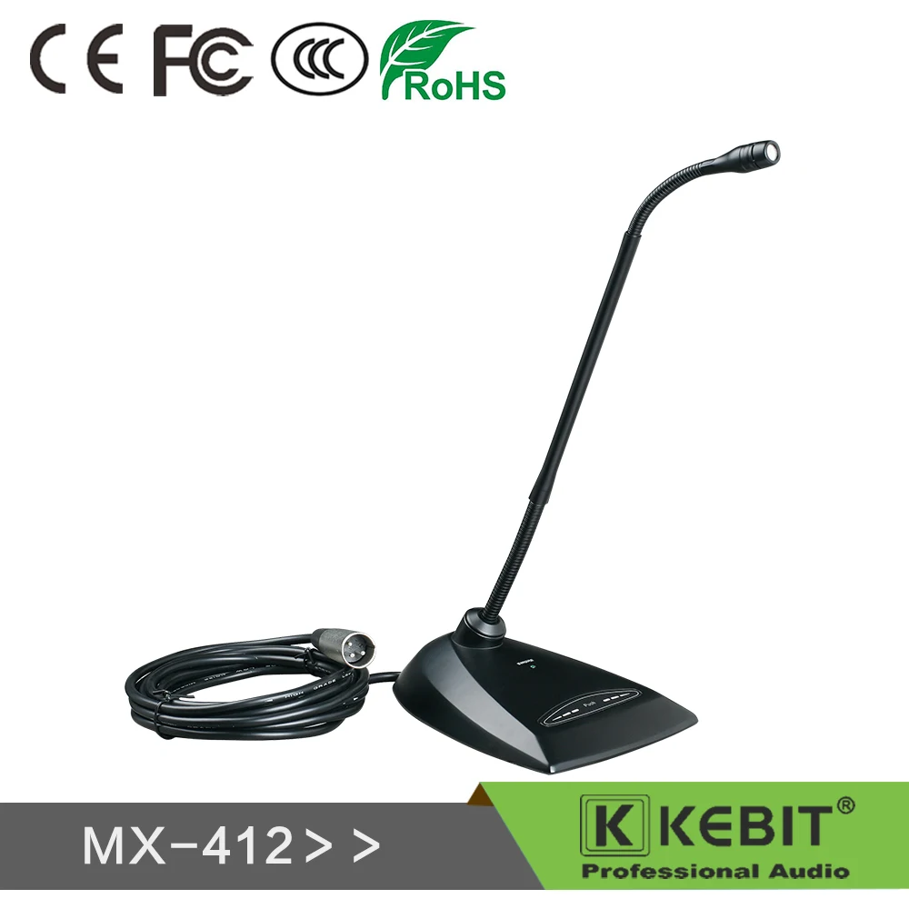 Microfone pescoço de ganso com base metálica MX-412