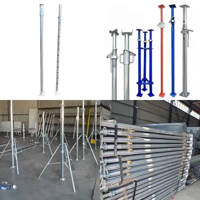 Heavy Duty Steel Support Columns Pre Galvanized Top Columns for Scaffolding Formwork