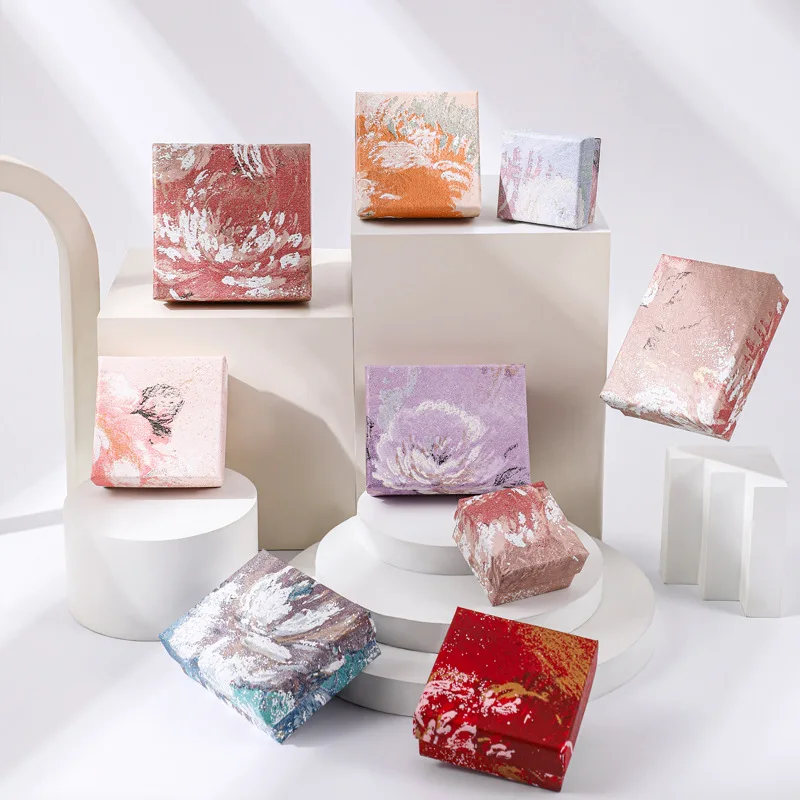 

10 шт., коробки для упаковки ювелирных изделий из крафт-бумаги для ожерелья, браслета, колец, сережек, подарочный чехол для хранения для женщин, дропшиппинг