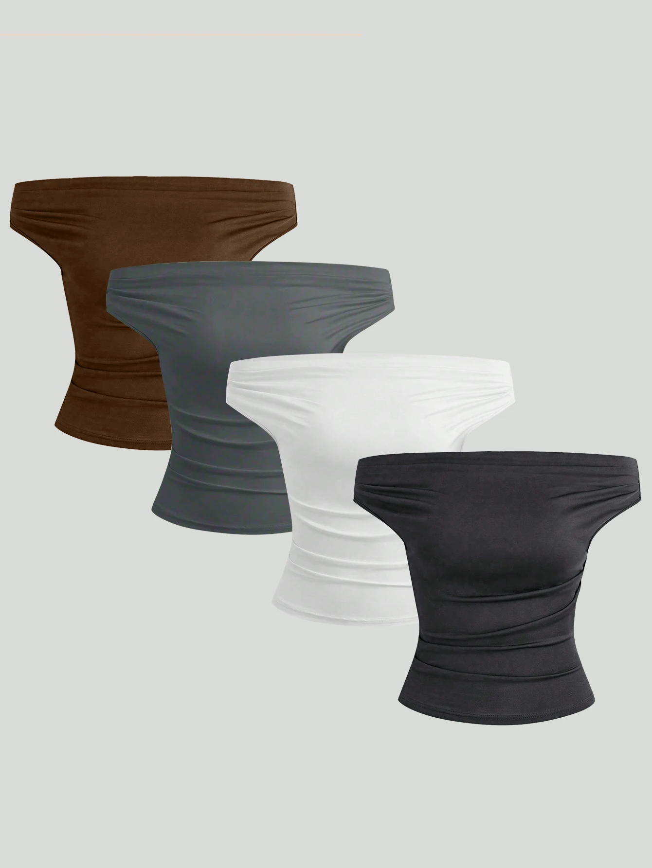 

Four piece set of pure color casual one neck vest for spring, summer, and autumn in Europe and America