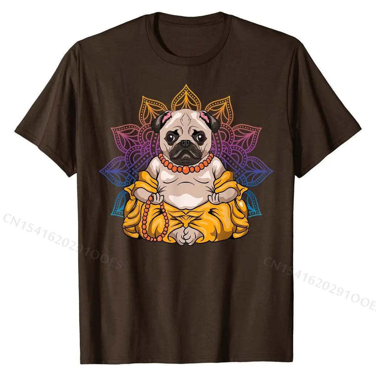 Pug Buddha Meditate T-Shirt Zen Meditation Spiritual Fashionable Summer Tops Shirt Plain Cotton Mens Tshirts