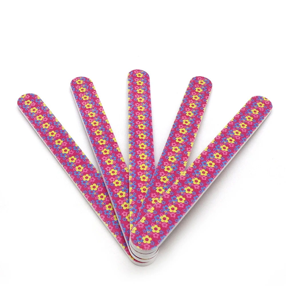 50 Stuks Schuurpapier Nagelvijlen Recht Professionele Dubbelzijdig 180/180 Grit Schuren Bestand Buffers Kleurrijke Manicure Pedicure Gereedschap
