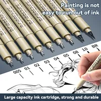 9 Tip Pigment Liner Micron Ink Marker Pen Set for Manga Draw Sketching Needle Pen Hook Line Pen Sketch Stationery Art Supplies