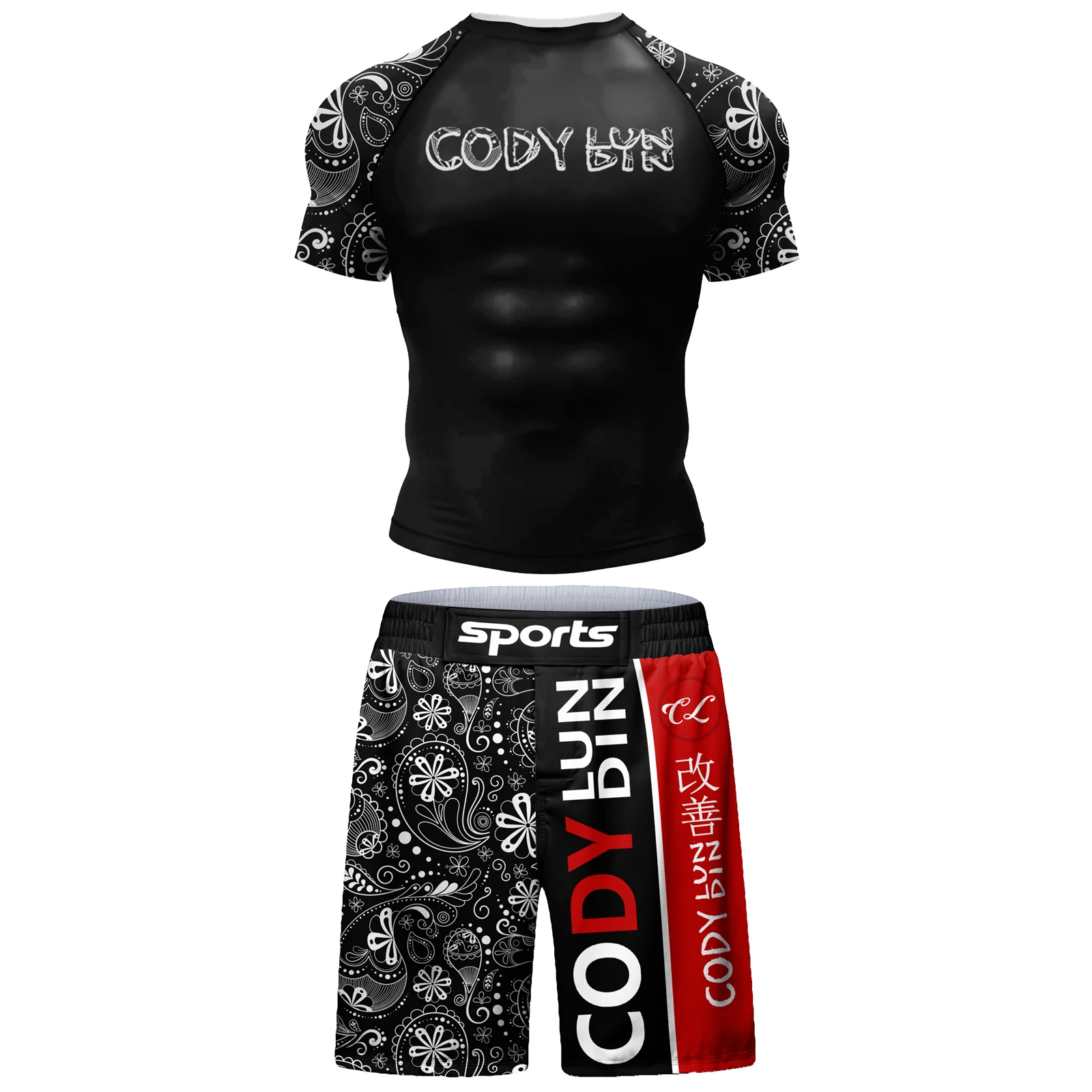 Dropshipping Men Women Children Boxing Shorts Bjj Kickboxing Muay Thai Pants + Fitness Rash Guard Tops Two Piece Nogi MMA Suits