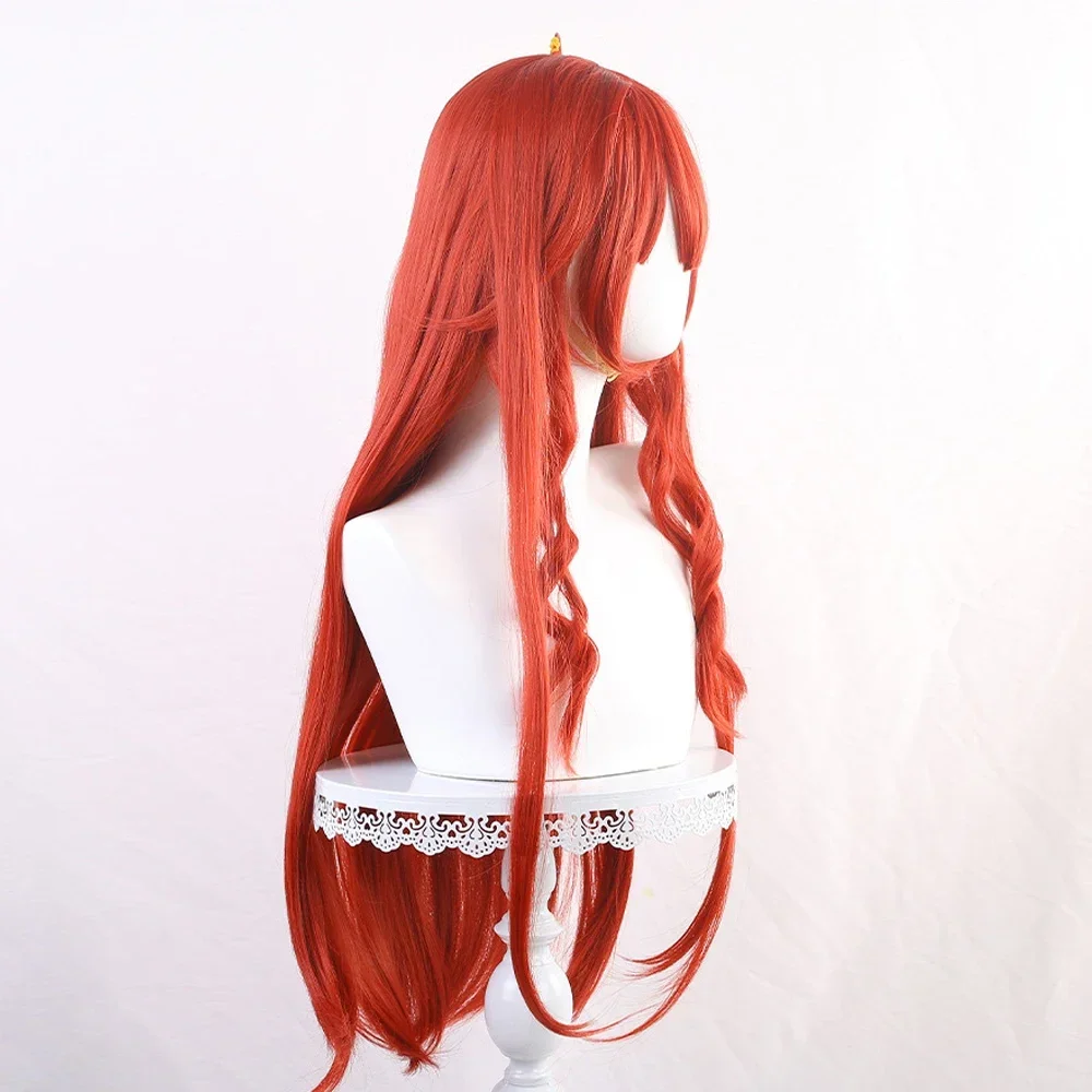 Synthetic Wig Women Long Wavy Red Anime Cosplay Hair Heat Resistant Wig For Party