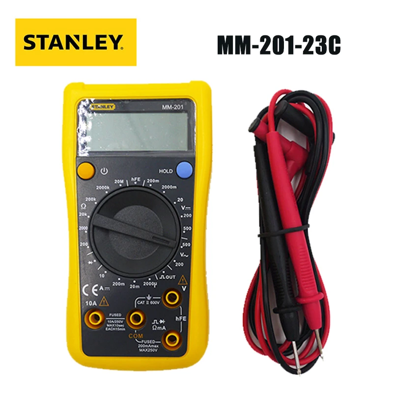 

Stanley MM-201-23C Handheld Digital Multimeter Digital Display Backlight Anti Burn Overload Protection Electrician Tools