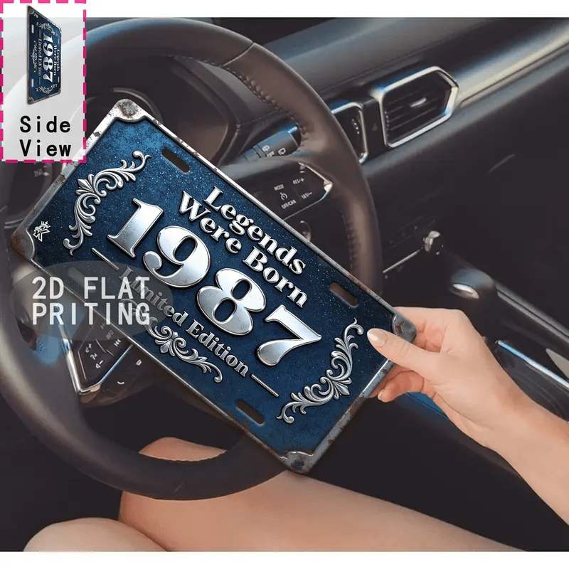 1pc 2D Flat Vintage 1987 Legends Metal Sign Retro Wall Decor for Man Cave Bar Garage Cafe Country Style Perfect Birthday Gift fo
