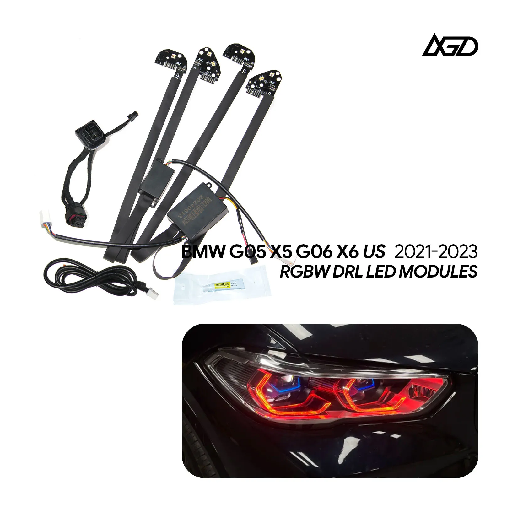 BMW X5 G05 X6 G06 F95 F96 Pre-LCI 2019-2022 레이저 헤드라이트용 RGBW DRL LED 모듈 (EU 버전 호환)