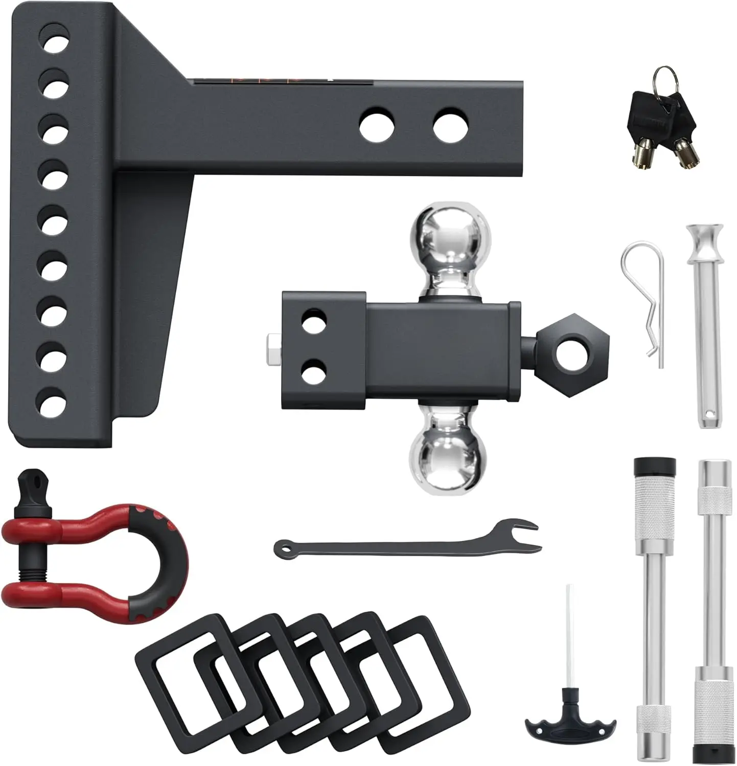 وصلة مقطورة قابلة للتعديل مضادة للحشرجة مصممة حديثًا بثلاث كرات مع تكبل #2