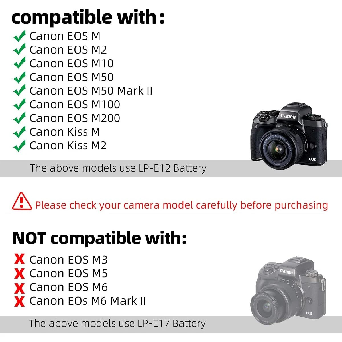 محول طاقة الكاميرا لكانون eos m50 mark ii m100 m200 m m2 m10