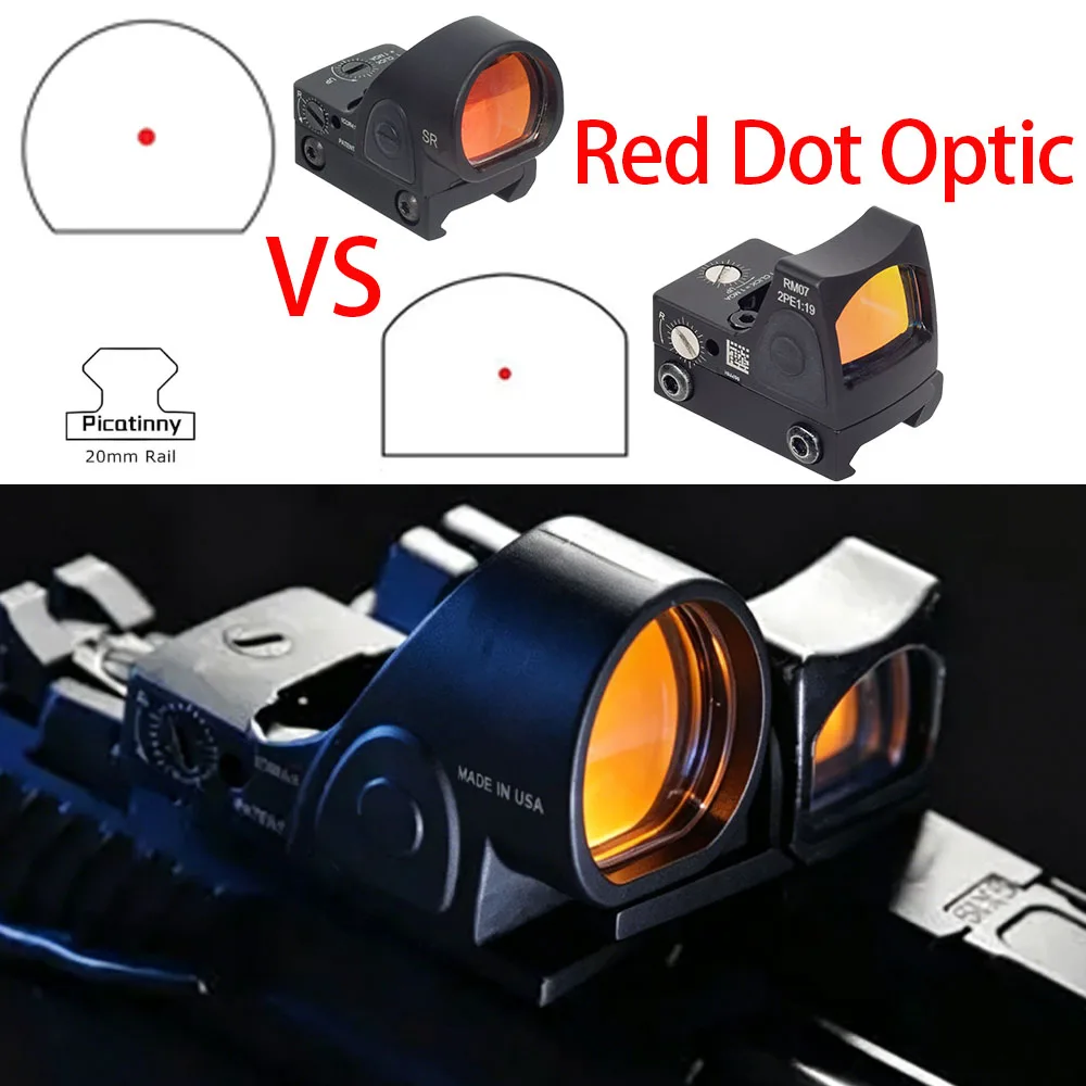 Hunting Red Dot Optic Sight Scope Tactical Collimator Reflex Holographic Sight Fit Hunting Scope Airsoft 20mm Rail Mount
