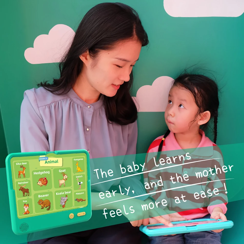 Lettore di punti di carte con inserto di grandi dimensioni, giocattolo educativo cognitivo per l'educazione precoce, carte cognitive inglesi per la lettura dell'apprendimento