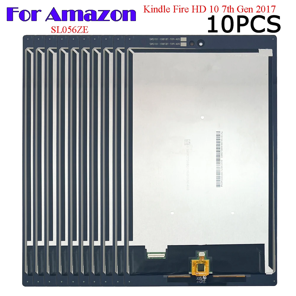 

10PCS New For Amazon Kindle Fire HD 10 7th Gen 2017 SL056ZE 10.1" LCD Display Touch Screen Digitizer Assembly Replacement Parts