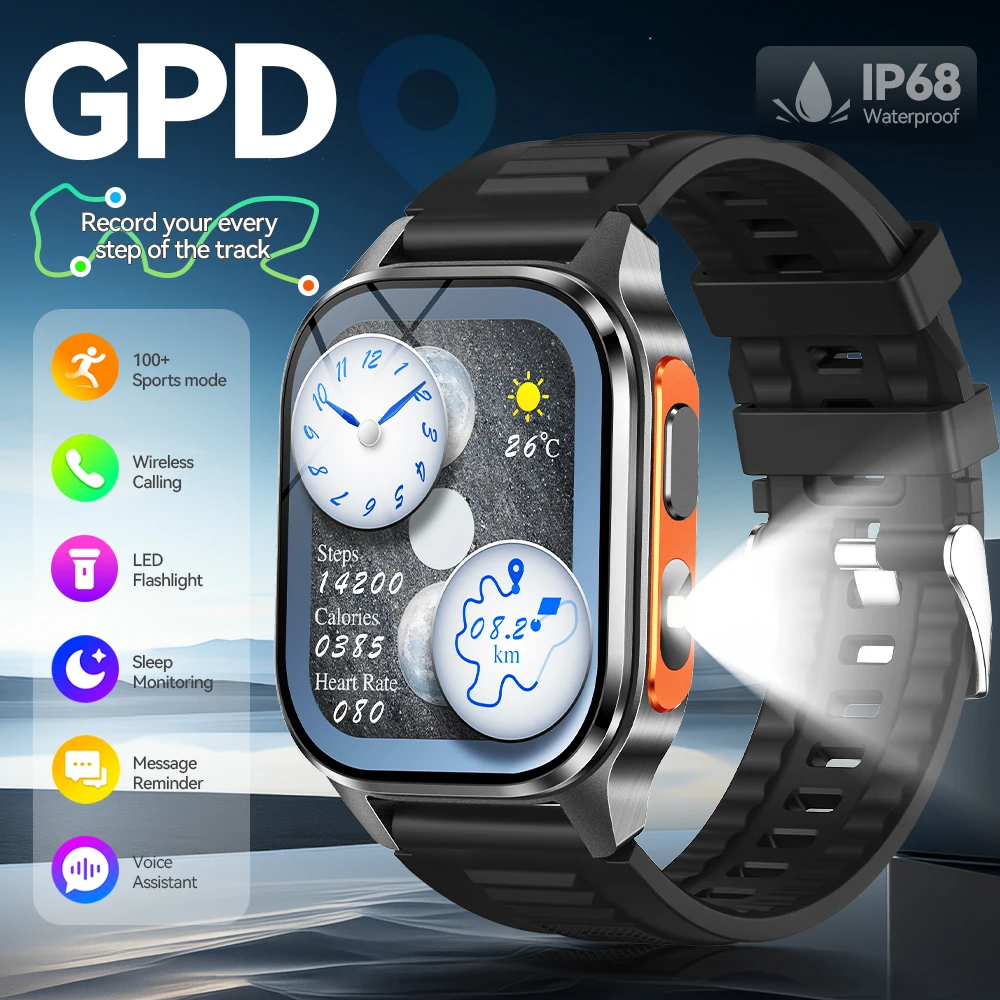 

Wonlex Men Smart Watch GPS Built in Outdoor Sports Bluetooth Call Heart Rate Health Monitoring IP68 Waterproof Smartwatch