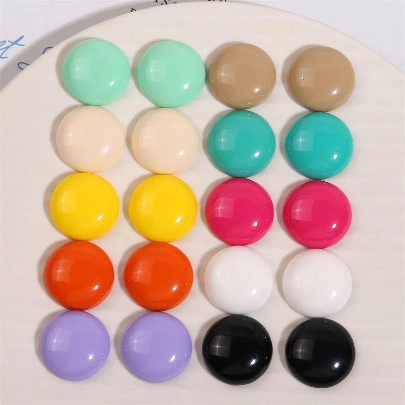 

Free shipping 100pcs/lot 20mm color print geometry rounds shape resin cabochon beads diy jewelry garment/hair accessory