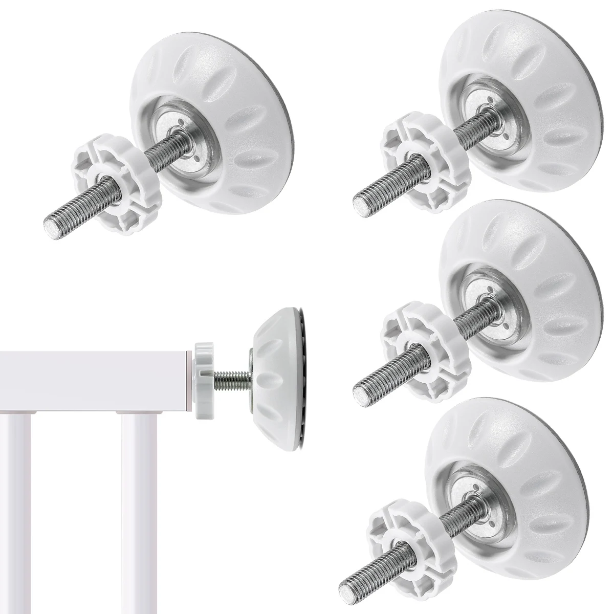 

4Pcs 8mm Spindle Rods Kids Gate Threaded Spindle Rods Anti-slip Baby Gates Accessory Screw Bolts Kit with Wall Fixer for Pets