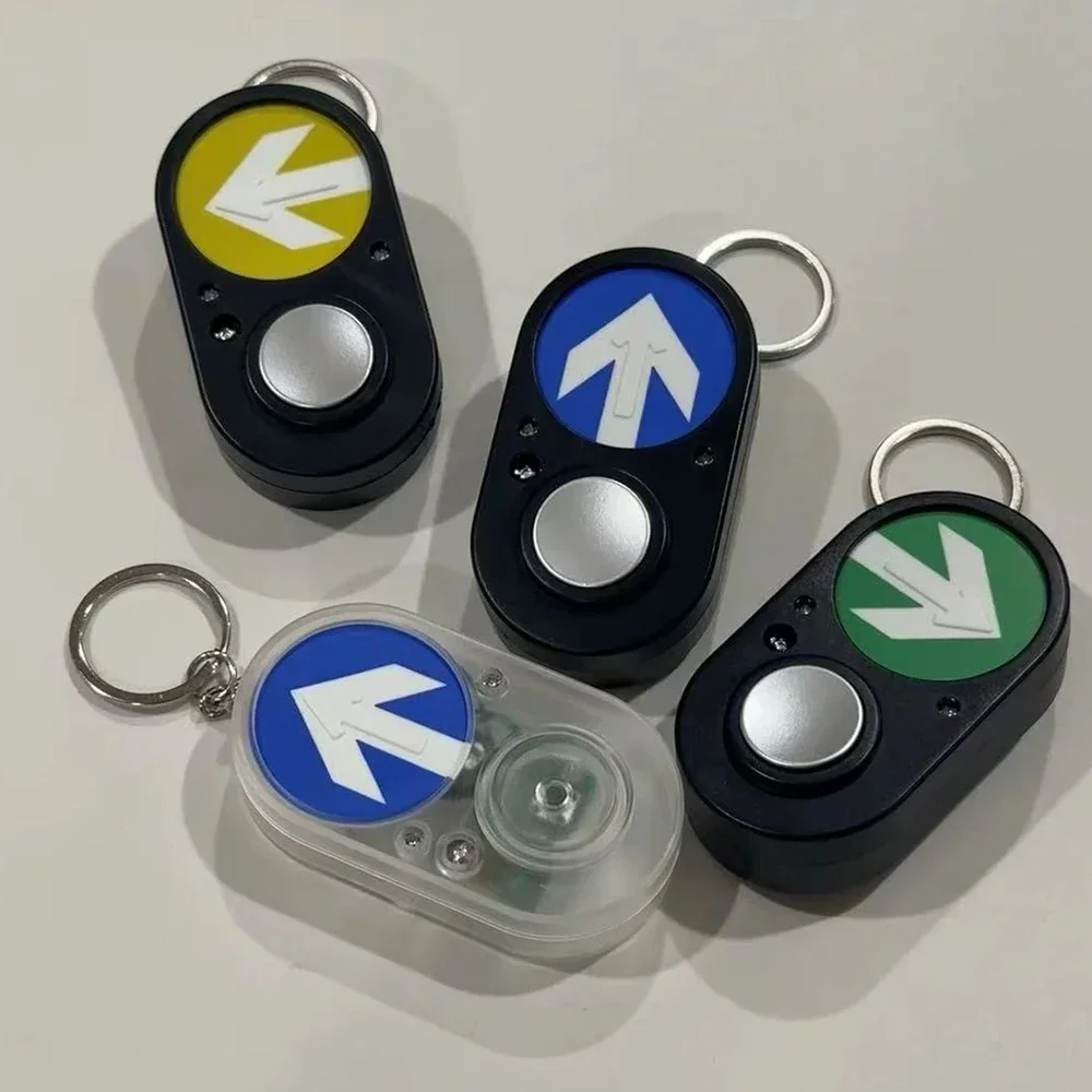 Australian Traffic Light Button Keychain Sound Interactive Push Button Key Ring Funny Commemorative Souvenir Gift