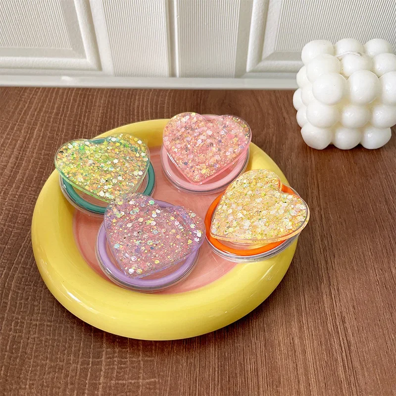 高級スパンコールラブハートスマート Tok Magsafe 磁気電話 Griptok グリップ Tok スタンドユニバーサルワイヤレス充電ケースホルダー