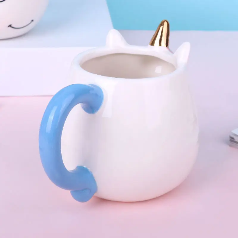 Fashionable Mugs Unicorn Cute Creative Ceramic Mug Milk Coffee Breakfast Cup Creative Handdrawn 300ml Capacity