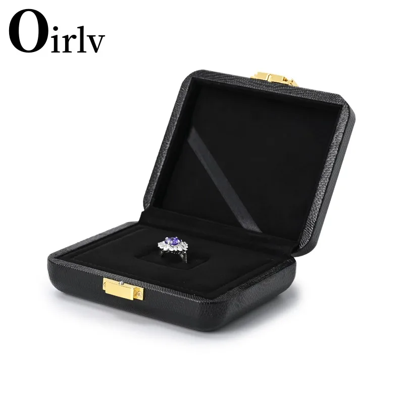 Oirlv PU Leather Gift Boxes Ring Earrings Pendant Necklace Pendant Display For Counter Showcase Portable Jewelry Storage Box