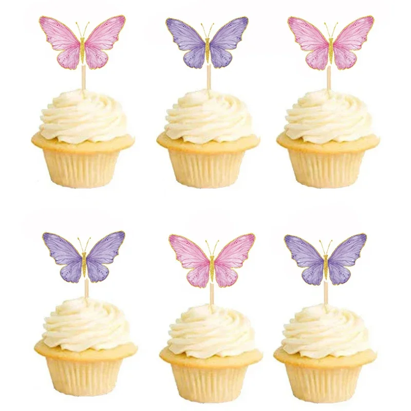 10 Uds. De adorno para tarta de abeja, mariposa, girasol, decoración de fiesta, tapa de madera, vaso de papel para boda, papel para pastel, decoración de cumpleaños