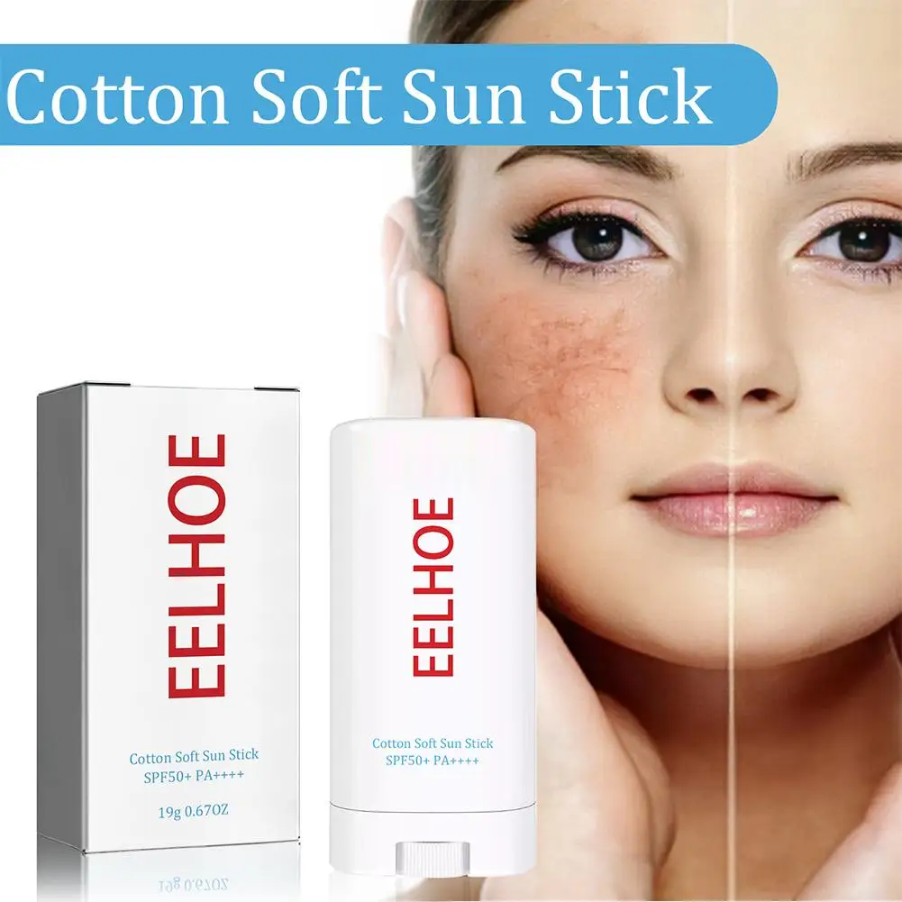 Cotton Soft Sunscreen Stick Natural Concealer UV Protection Protective Sunscreen Cream Korean Care Stick Skin S7J1