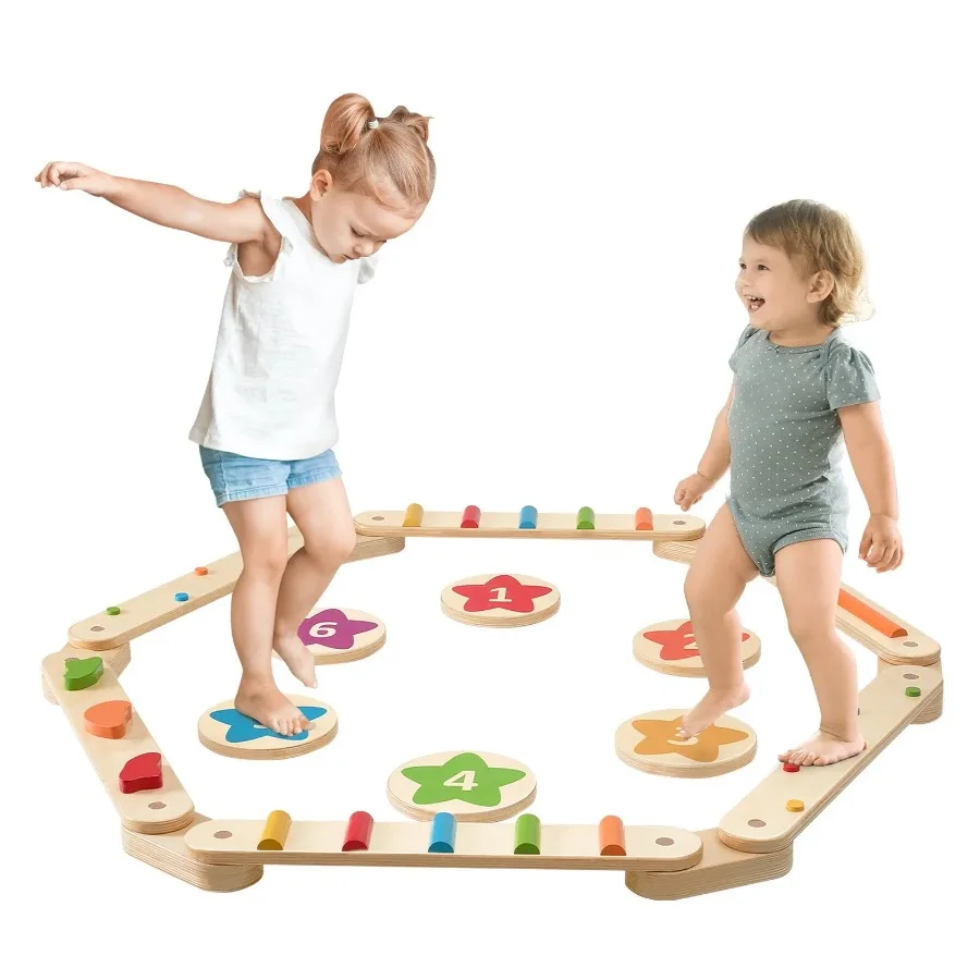 

Balance Beam Stepping Stones Gym Obstacle Balance Board 6PCS