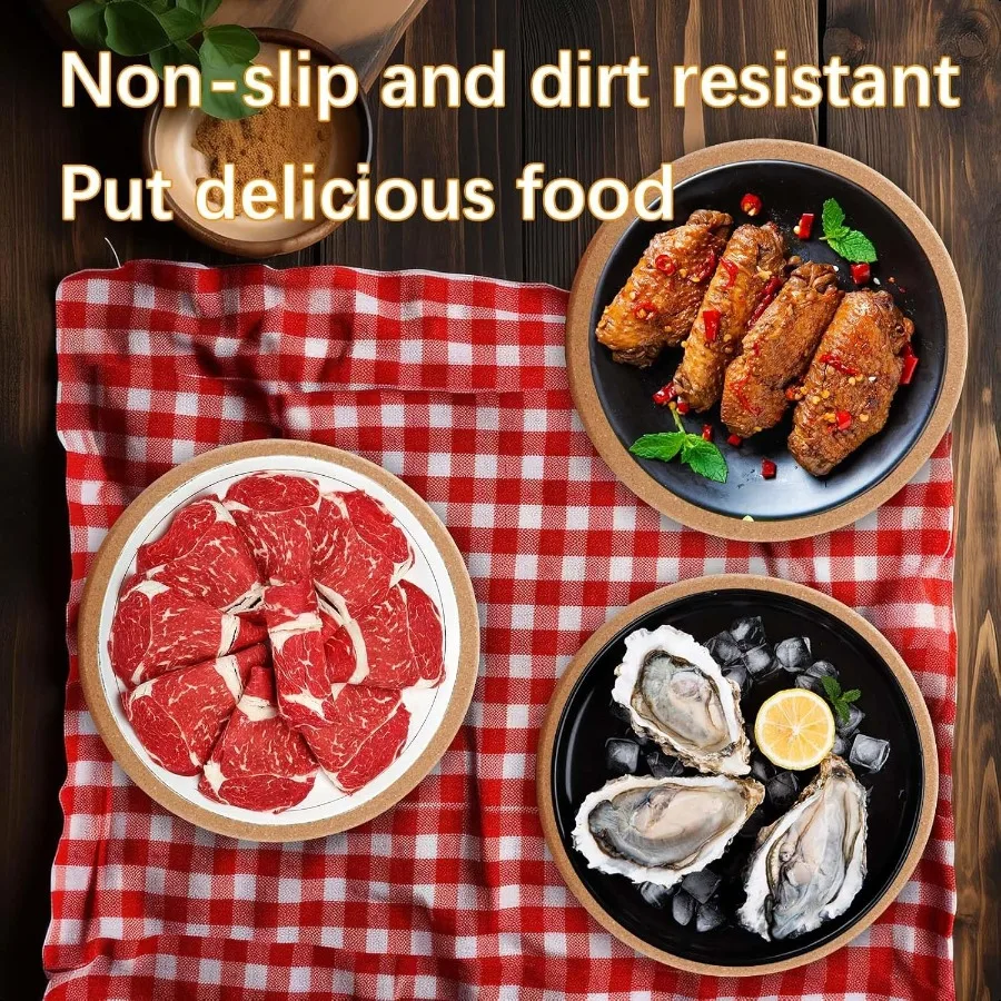 5 PCS High Density Thick Cork Trivet Heat Resistant Multifunctional Cork Trivets for Hot Dishes Heat Pads for Tables and counte