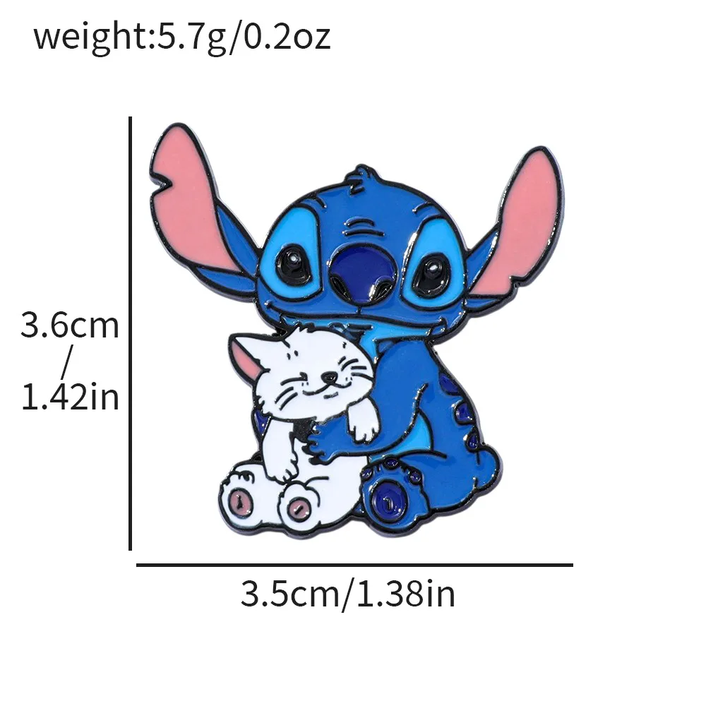 لطيف الكرتون غرزة القط المعادن المينا بروش شارة قميص التلبيب على ظهره دبوس ملحق المشجعين جمع هدية