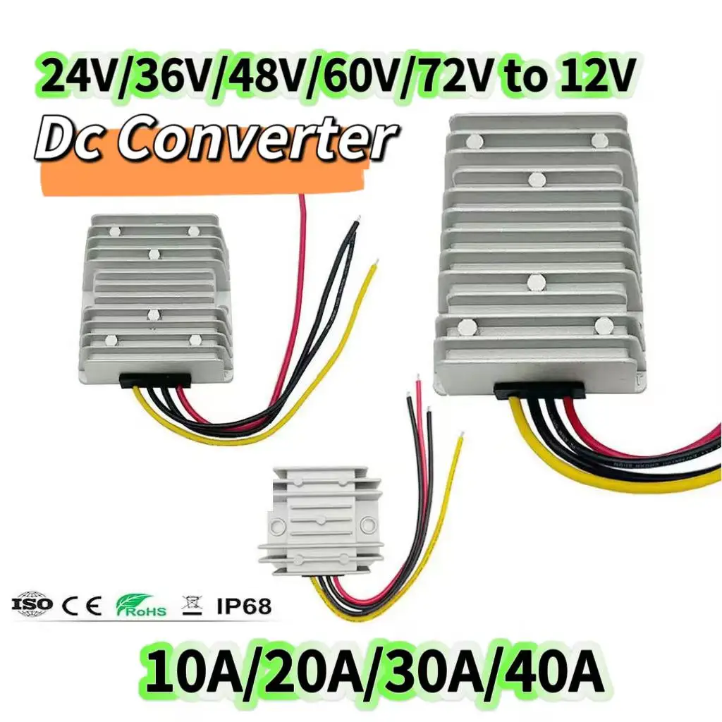 

DC DC Converter Step down Voltage Regulator 24V 36V 48V 60V 72V 18-90V to 12V 10A 20A 30A 40A Car Power Supply Transformer
