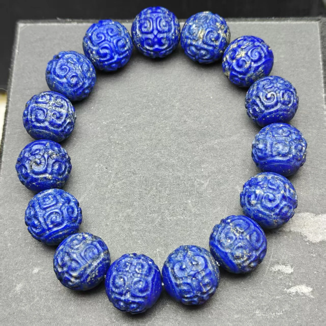 XXINGYU Natürliche AAAA Kaiser-Lapislazuli-Ruyi-Perlen, glatte runde lose Perlen für DIY-Schmuckzubehör, Armbänder, Perlen, Geschenk – Detail 2