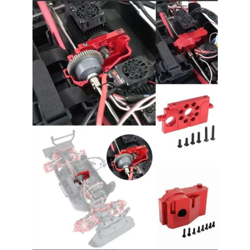 For 1:7 MJX Hyper Go 7303/7304 Metal Motor Mount & Center Gearbox Housing,6061 CNC Aluminum Anodized RC Rally Upgrade Parts