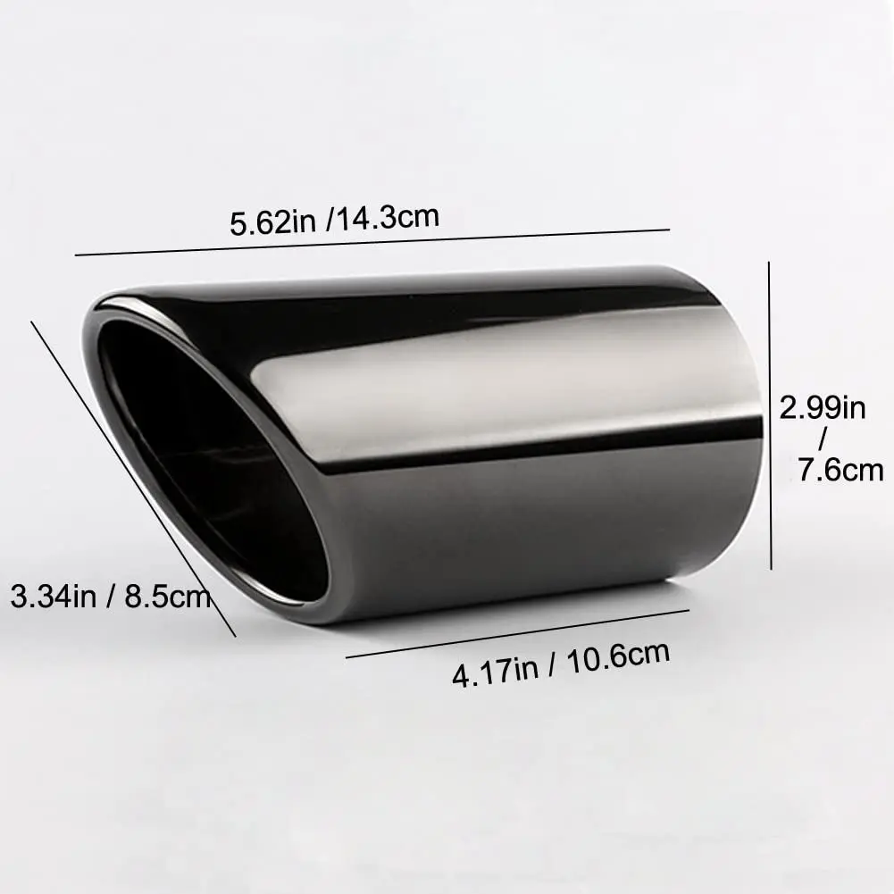 Exhaust Muffler Tip 7.6cm Inlet, Q5 2009-2012/A4 2009-2016/A3 A1,VW CC 2012-2015/ Passat 1.8T 2.0T 2011-2015 / Tiguan 2011-2015