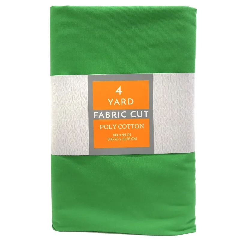 

4-ярдовый отрез ткани из поликоттона, зеленый, ширина 44 дюйма, для рукоделия и проектов по квилтингу
