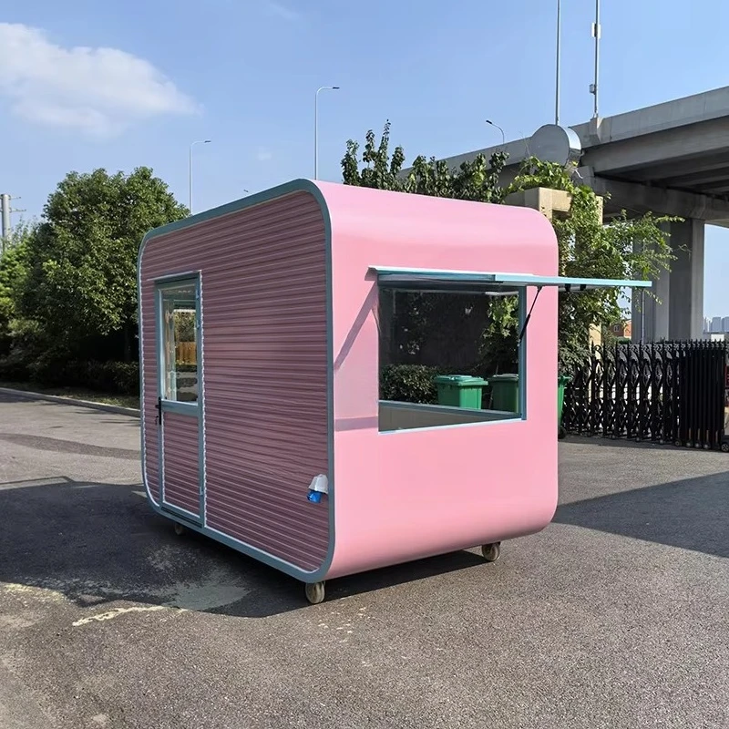 عربة آيس كريم جذابة ومتينة، شاحنة طعام مقطورة للوجبات السريعة مع معدات مطاعم المطبخ الكاملة