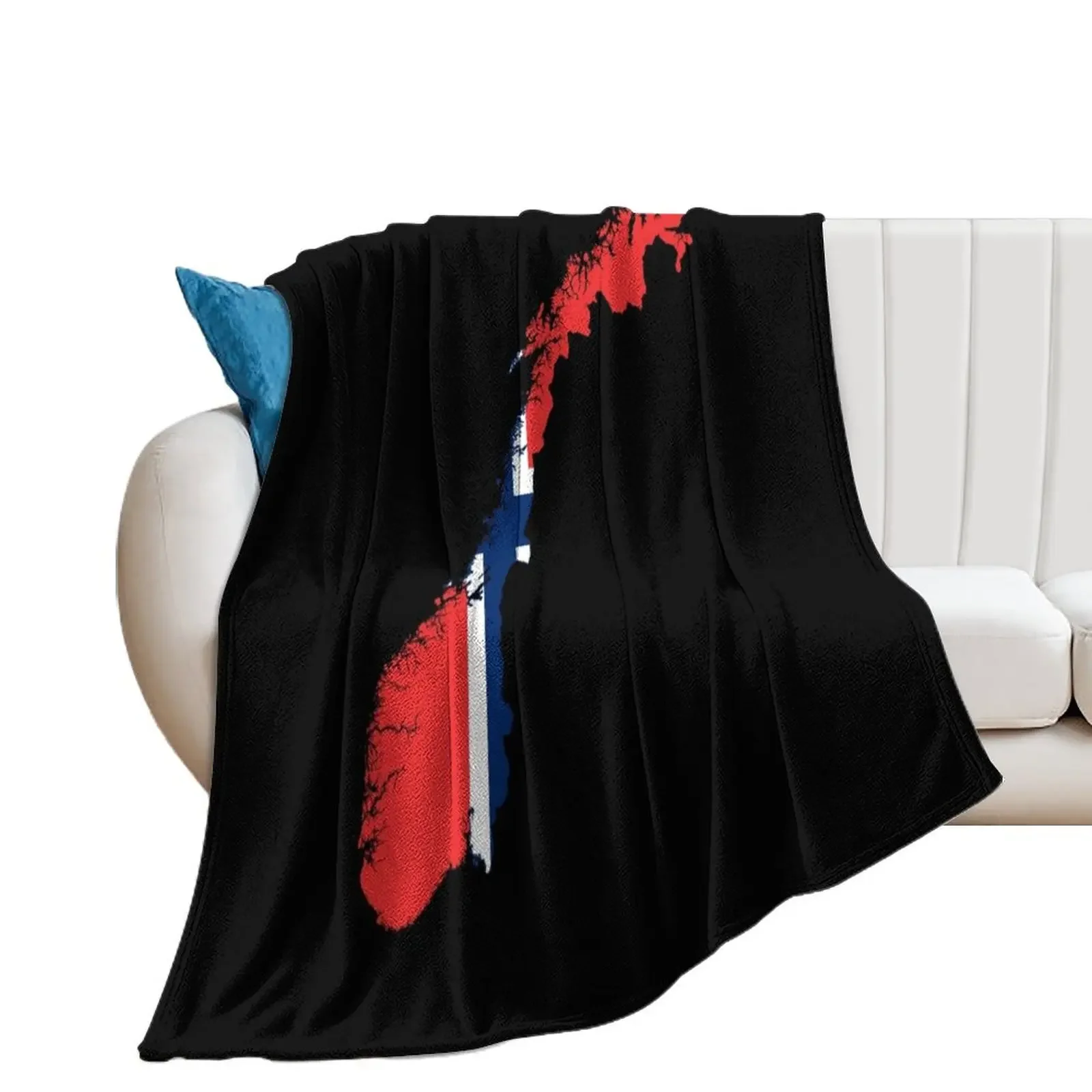 

Flag map of Norway Throw Blanket manga blankets and throws Travel Blankets