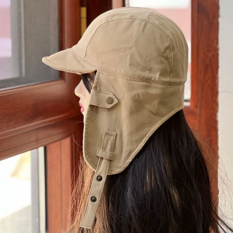 

Японская двусторонняя вельветовая шляпа Lei Feng, осенне-зимняя мужская и женская уличная езда, защита ушей, шапки-бомберы