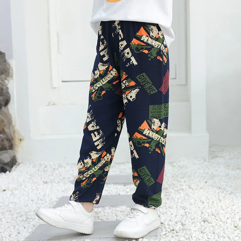 【LF】Kids Lantern Pants Cotton 90-150cm Boys Girls Anti-Mosquito Trousers Children Casual Long Loose Pants for Spring Summer