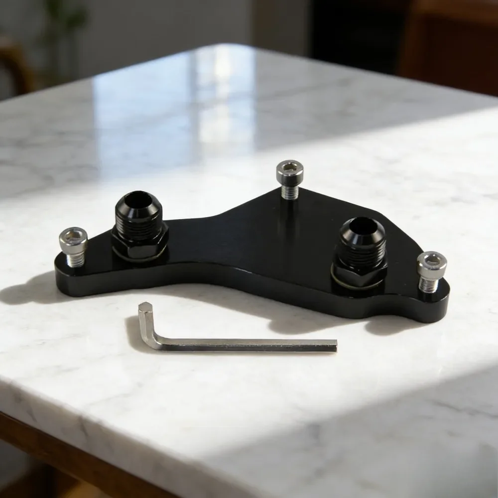 

AN10 Oil Cooler Delete Plate For BMW N54 N55 Black/Silver