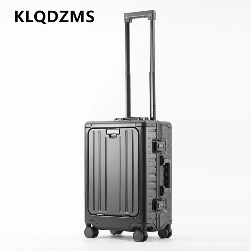KLQDZMS Men's Luggage All Aluminum Magnesium Alloy Boarding Box Business Trolley Case 20 