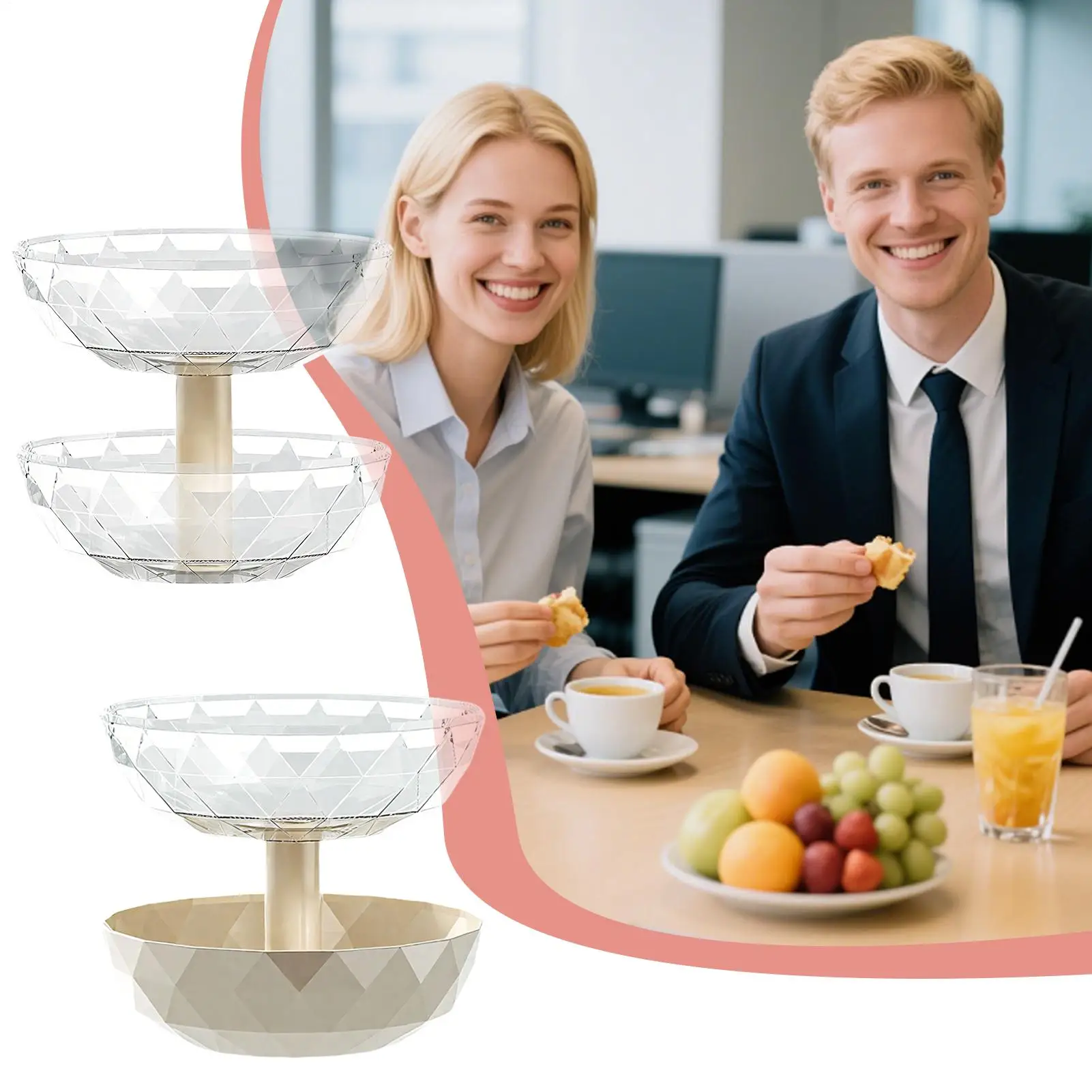 Tiered Fruit Bowl Removable 2 Tier Pumpkin Candy Dish With Lid Home Candy Servers For Table Theater Nuts Retail Party Corner