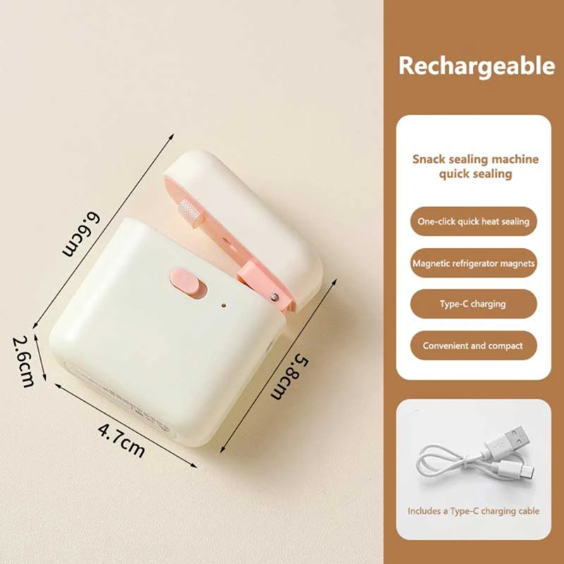 Mini Sealing Machine For Snacks Potato Chips Plastic Bags Heat Sealing Machine For Food Preservation Freshness And Charging