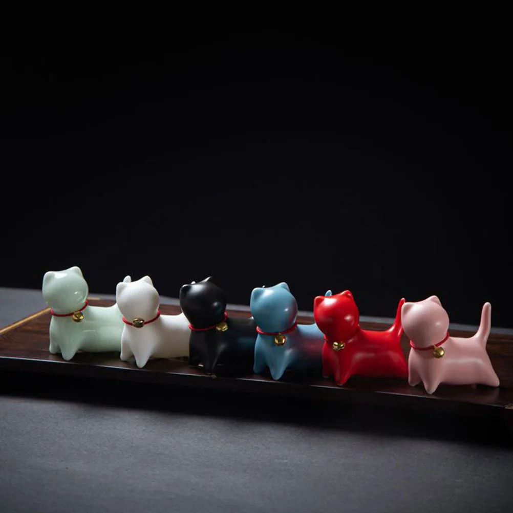 

Decorations Cat Sculpture Ceramic Figurine Home Unique Desktop Ornaments Figurines