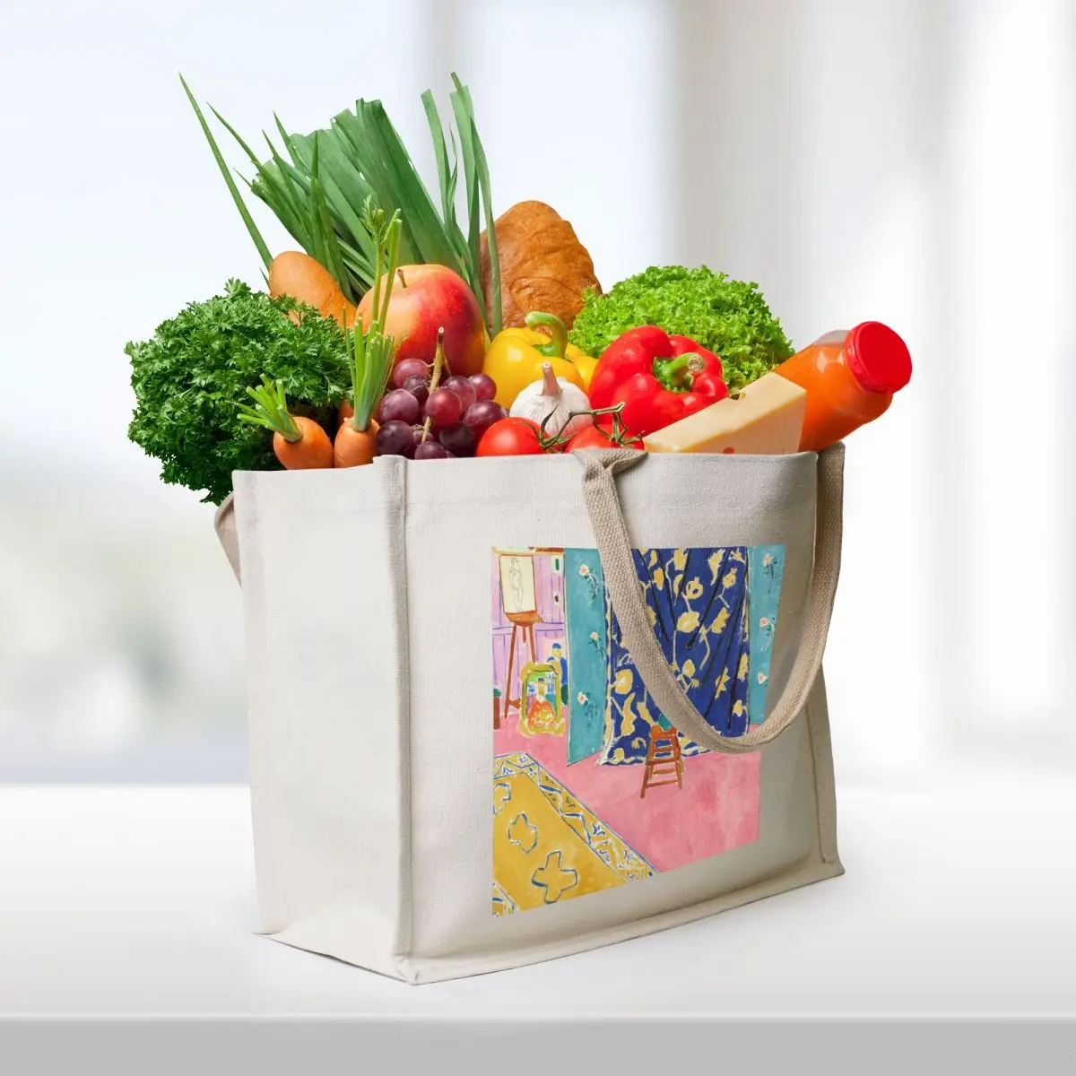 Henri Matisse - The Pink Studio - Exhibition art Tote Bag shopper bags reusable shopping bags tote bags men