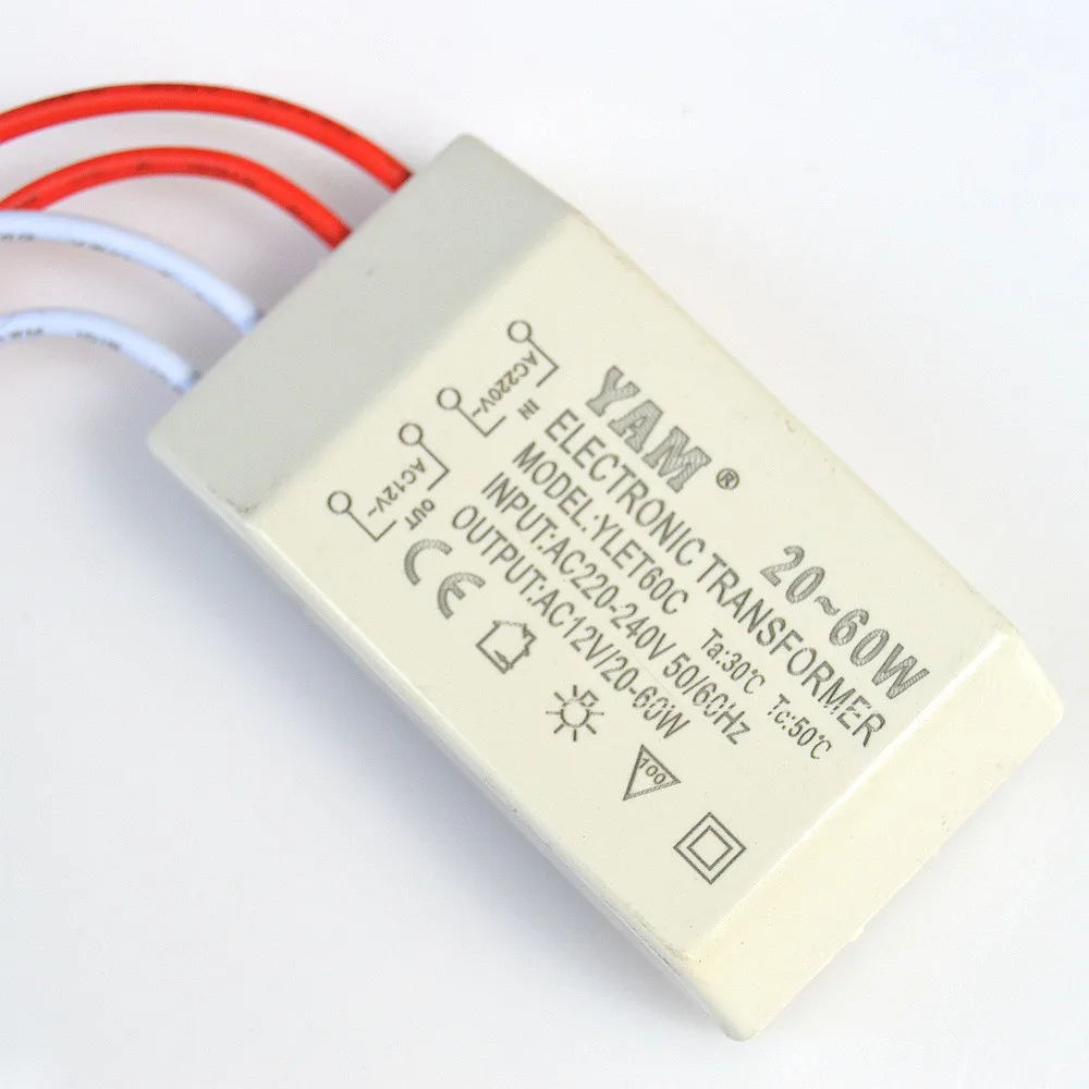 220V to AC 12V Electronic Transformer Voltage Converter 20 TO 60W  Halogen Light  Driver Power Supply Transformer