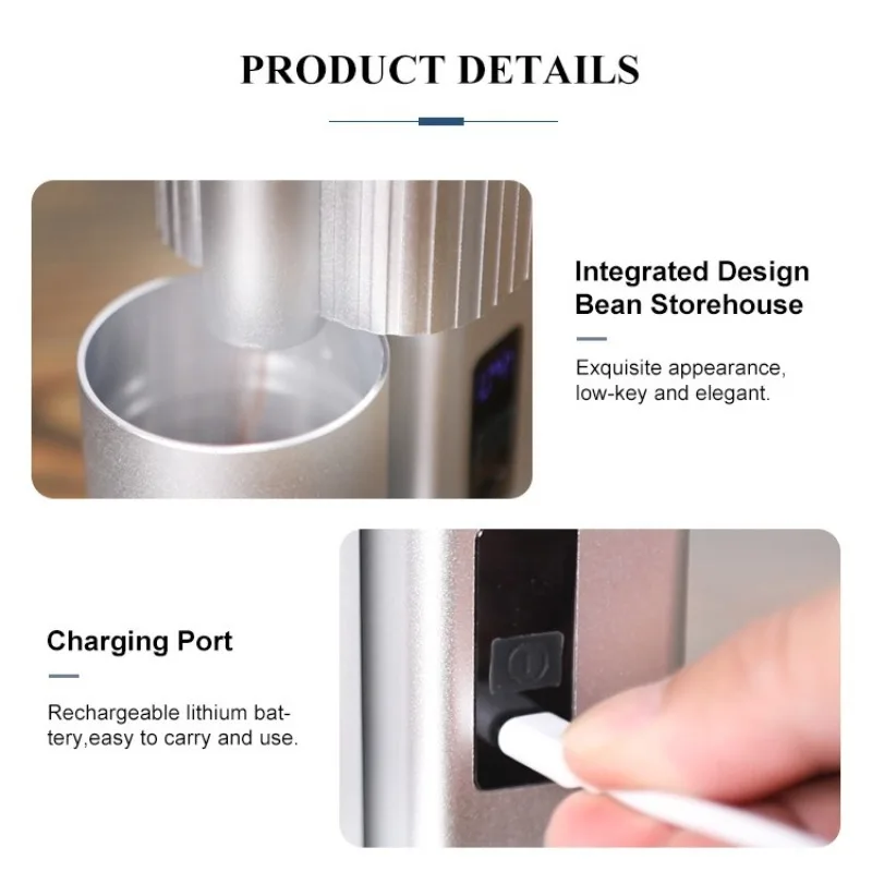 مطحنة القهوة المحمولة - مطحنة كهربائية صغيرة، مطحنة حبوب القهوة، مطاحن القهوة للاستخدام المنزلي، هدية السفر لجميع القديسين