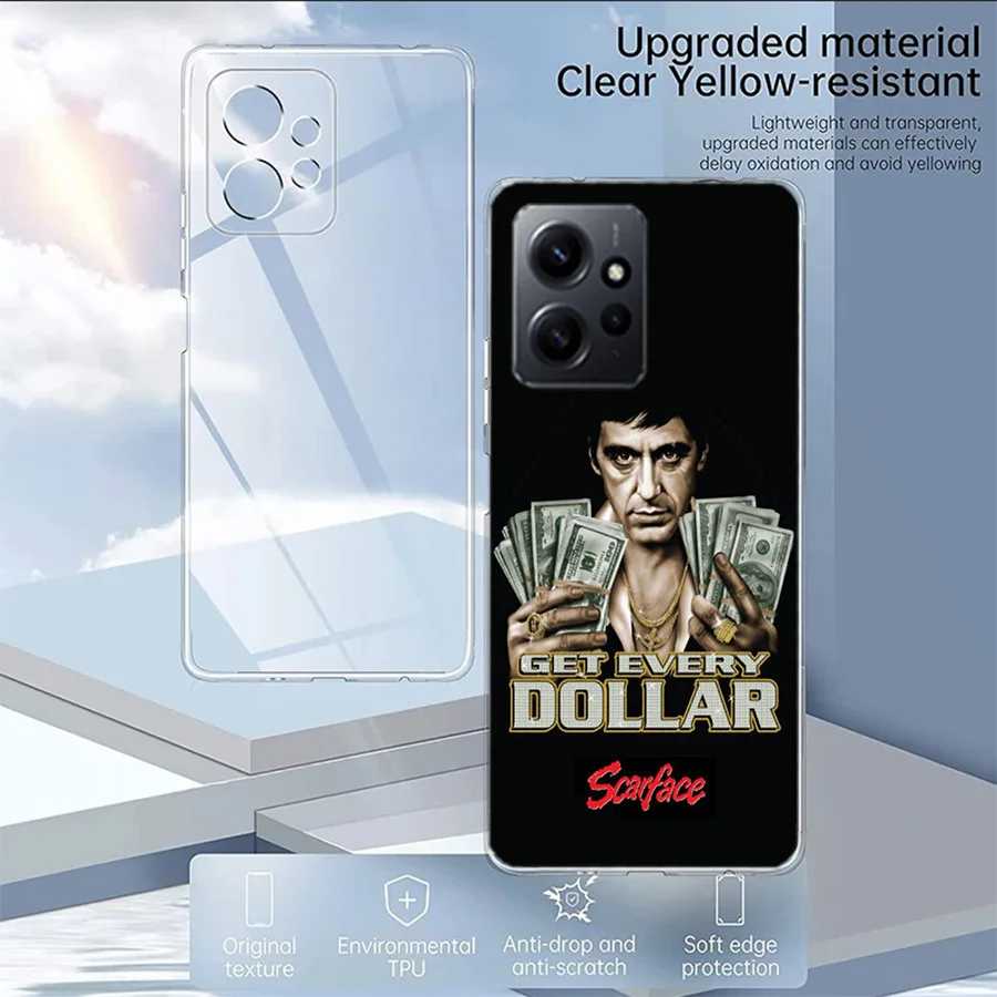 Scarface 1983 Film Al Pacino Movie Luxury Phone For Xiaomi Redmi Note 13 Pro 5G Plus 12 12C 10 10A 10C 9 9A 9C 9T 8 8A K60 K70 P